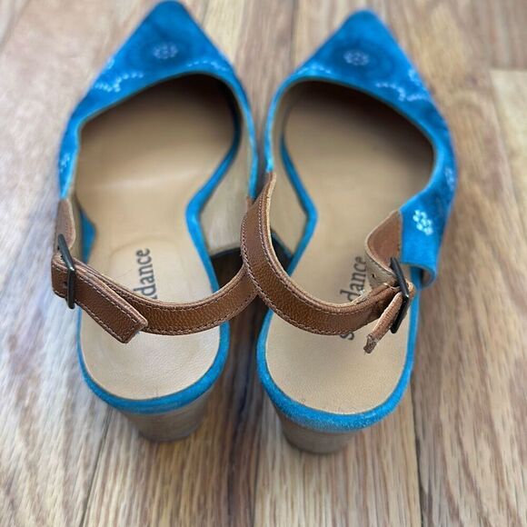 Sundance Minette Embroidered Leather Slingback 38 Boho Festival - Picture 4 of 11